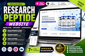 build a research peptide website and woocommerce peptide store
