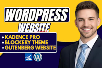 build wordpress kadence website with astra pro, gutenberg, spectra and blocks