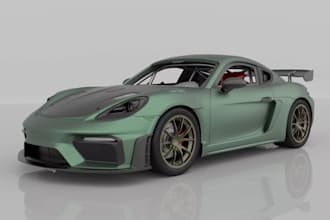 produce 3d printable car model reference image, miniatures car design for resin