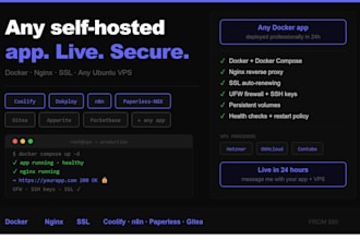deploy any self hosted app on your vps with docker and SSL
