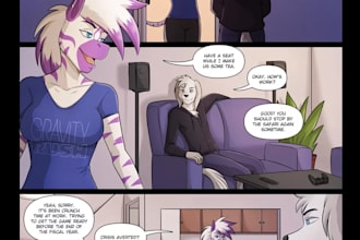 draw nsfw furry comic page, horror comic page, furry comic page, anime comic art