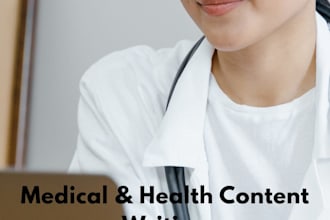 write medical content and pharmacy description