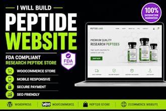 build fda compliant peptide website peptide wordpress website biotech website