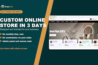 build your custom ecommerce website and online store in 3 days