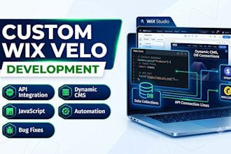 develop custom wix velo code, apis, databases and advanced web app wix developer