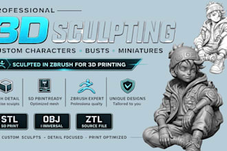 sculpt your 3d character in zbrush for 3d printing