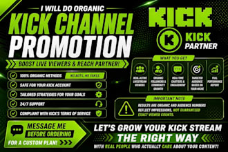 do organic kick promotion to boost your followers and interaction
