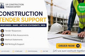 write UK construction tender responses, rams, method statements and bids