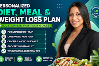 create a personalized diet meal and weight loss plan by a certified nutritionist