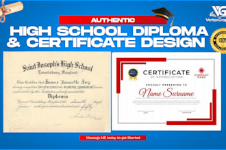 do diploma design, ged certificate, high school transcript, custom certificate