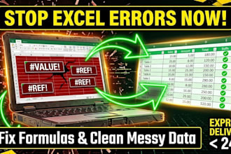 clean excel data, format spreadsheets, and fix formula errors