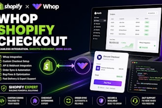 build whop shopify checkout, whop integration custom shopify checkout developer