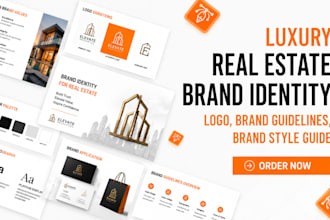 design a luxury real estate realtor brand identity, logo, brand guidelines book