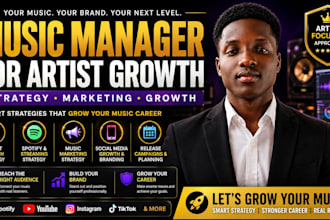 be your music manager for music promotion,artist marketing and spotify promotion