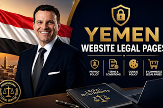 prepare yemen privacy policy, terms, cookies and ecommerce pages