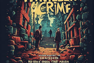 create custom thriller and crime book cover illustration