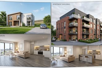 create photorealistic 3d rendering and 360 panorama for house apartment and flat