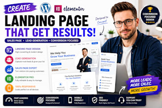 create wordpress elementor landing page sales page lead generation landing pages
