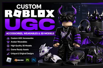 create custom roblox ugc accessories, wearable assets and roblox avatar
