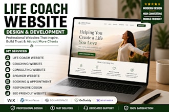 design life coach website, coaching website, consulting website, speaker website