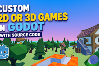 make custom 2d or 3d games in godot with source code