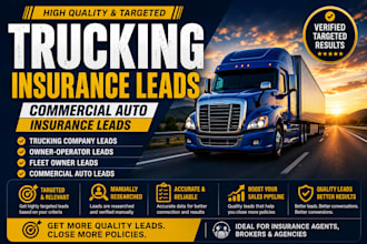 provide trucking insurance leads, commercial auto insurance leads, and trucking