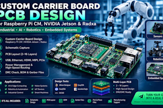 design custom carrier board pcb for raspberry pi cm, nvidia jetson, and radxa