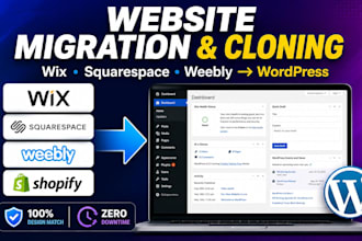migrate wix, squarespace, weebly to wordpress website design