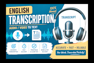 transcribe english audio or video into accurate text