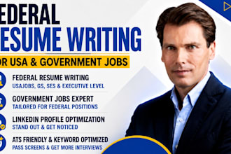 write federal resume writing for USA jobs, government jobs and optimise linkedin