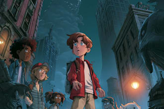 design a custom cartoon book cover for author