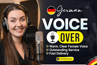 produce a female german voice over