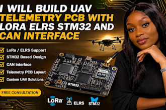 build uav telemetry pcb with lora elrs stm32 and can interface