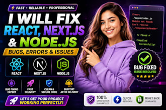 fix react nextjs nodejs bugs, errors, and issues