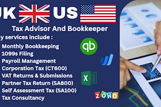 do UK and US bookkeeping with ct600 and 1099 tax filing