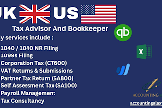 do UK and US bookkeeping with ct600 and 1099 tax filing