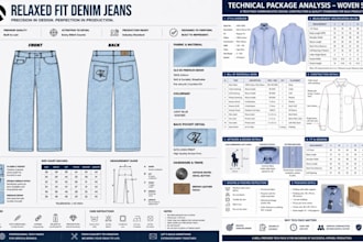 create fashion bom bill of materials clothing tech pack for manufacturing cad