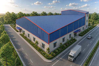 modify industrial warehouse peb commercial builing cladding panels design render