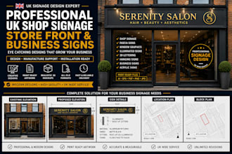 design professional UK shop signage, storefront signs and business signs