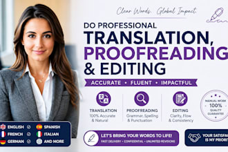 do professional translation, proofreading and editing