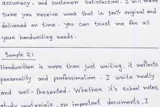 do neat handwritten notes and handwriting work