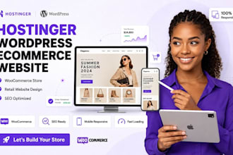 design hostinger wordpress ecommerce website or woocommerce online store