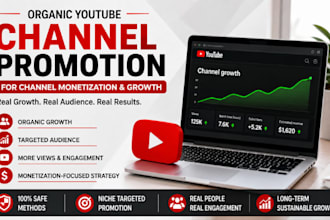 do organic youtube channel promotion for channel monetization channel growth