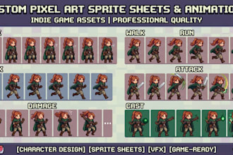create custom pixel art sprite sheets and smooth animations for indie games