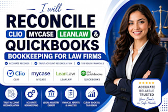 reconcile clio mycase leanlaw and quickbooks bookkeeping for law firms
