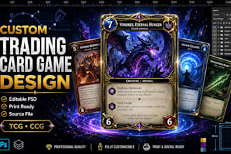 design custom trading card game, tcg ccg card template and pokémon style