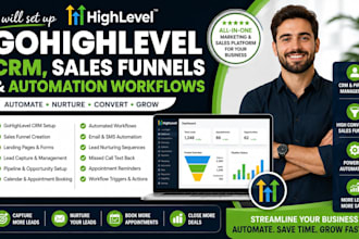 gohighlevel CRM, sales funnels, and automation workflows