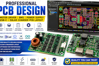 design motor driver bms pcb,  power supply usbc solar charger pcb layout
