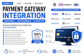 integrate stripe paypal klarna woocommerce payment gateway custom API integrated