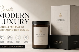 create modern luxury label and minimalist packaging box design